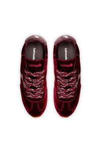 Stella Sneaker In Wine Velvet