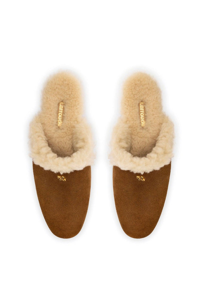 Dani Flatform Mule In Russet Suede