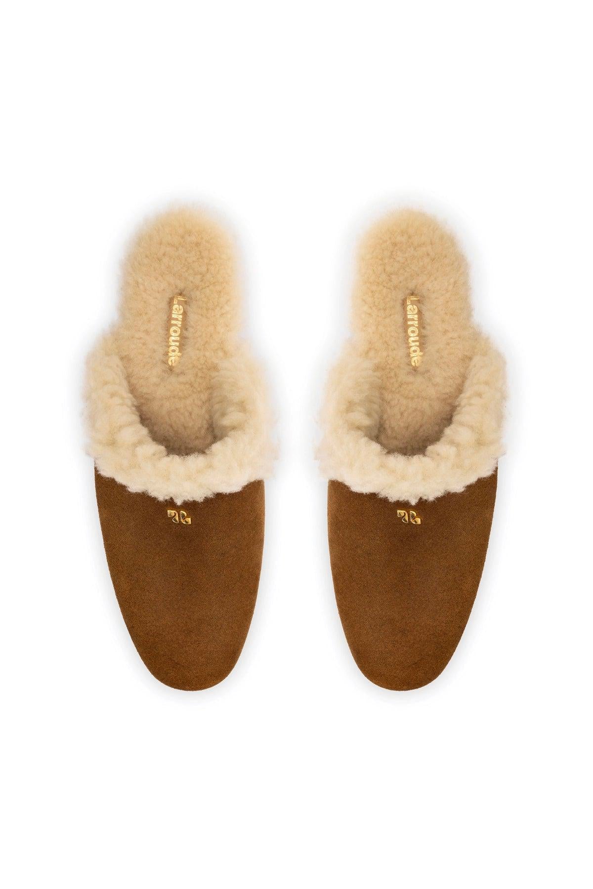 Dani Flatform Mule In Russet Suede