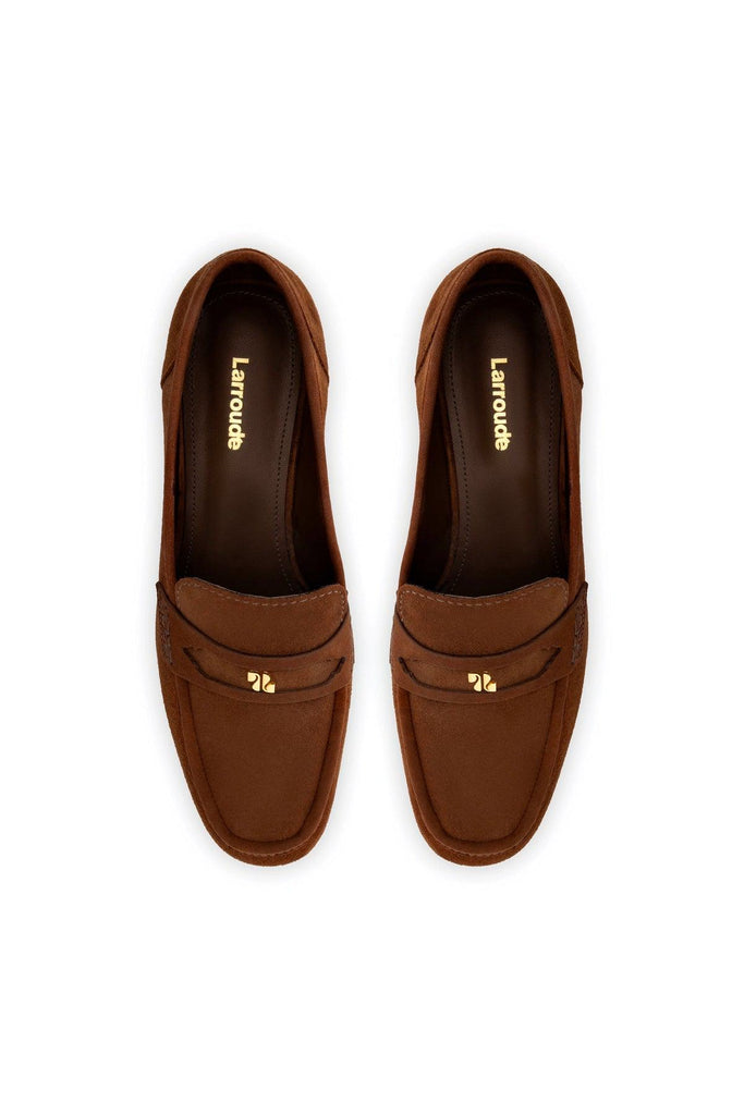 Suki Flatform Loafer In Burnt Umber Suede