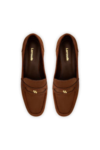 Suki Flatform Loafer In Burnt Umber Suede