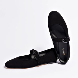 Verona Ballet Flat In Black Suede