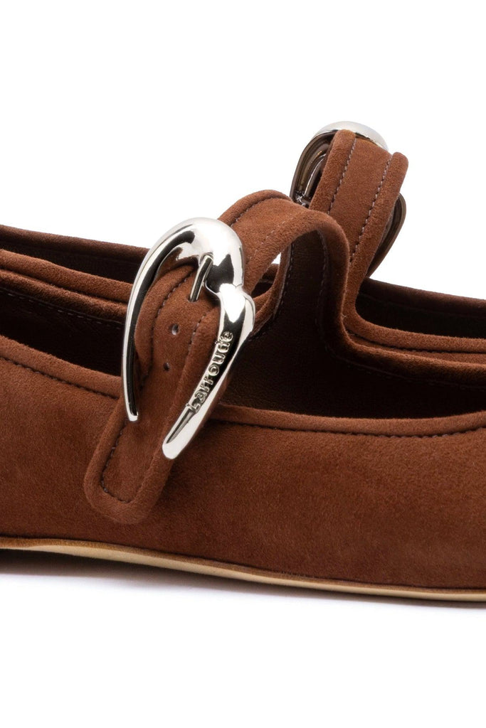 Verona Ballet Flat In Burnt Umber Suede