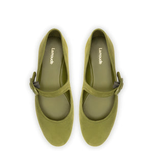 Verona Ballet Flat In Seaweed Suede