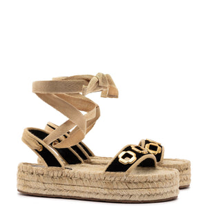 Milan Espadrille Flatform In Black Suede