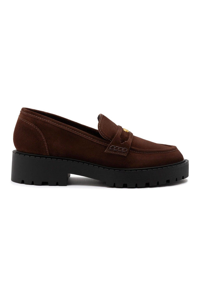 Suki Lugsole Loafer In Brown Suede