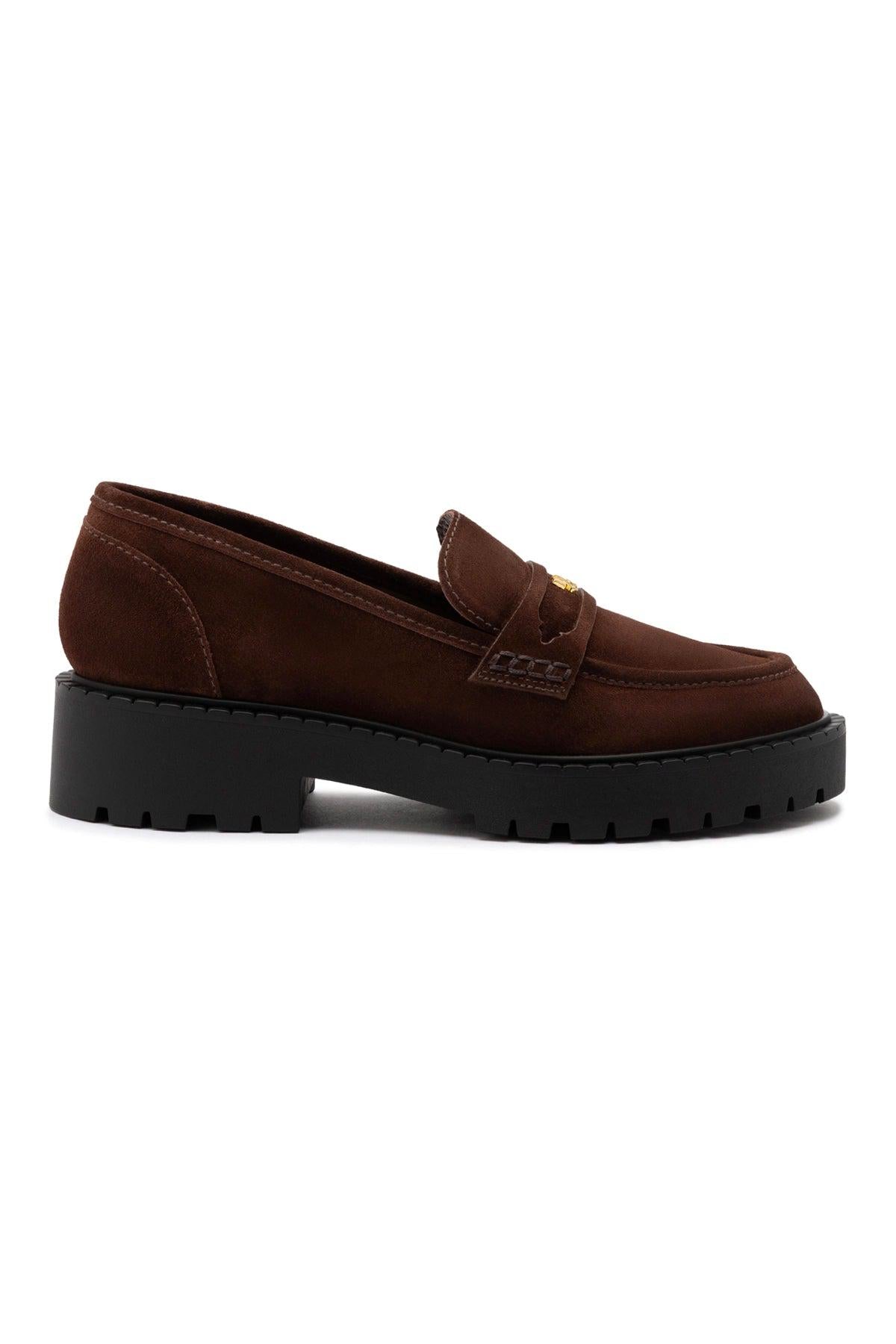 Suki Lugsole Loafer In Brown Suede