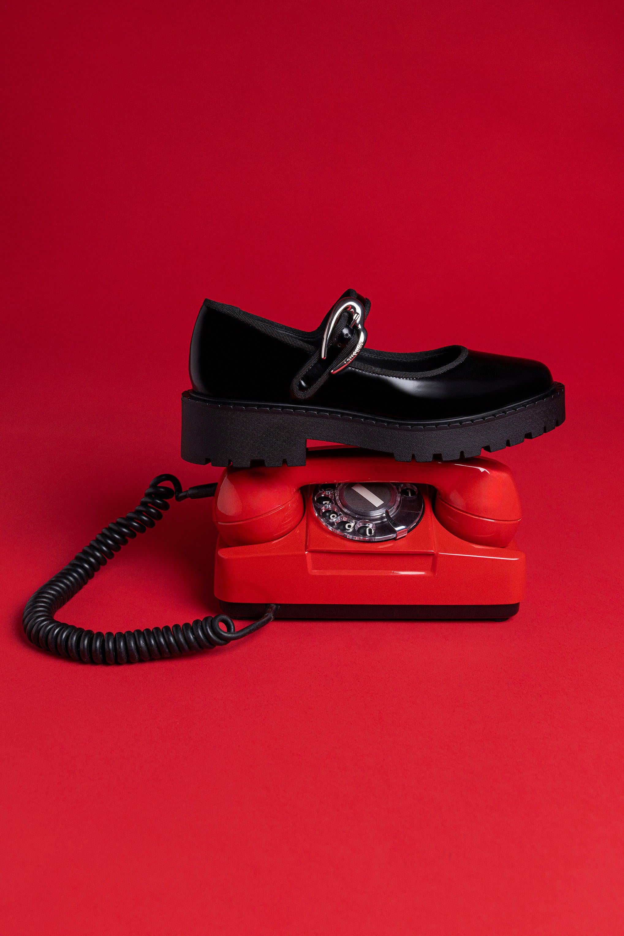 Wednesday Verona Flatform In Black Box Leather