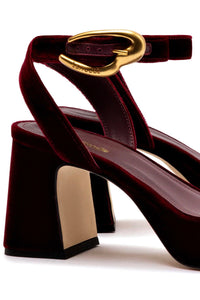 Dolly Verona Low Sandal In Wine Velvet