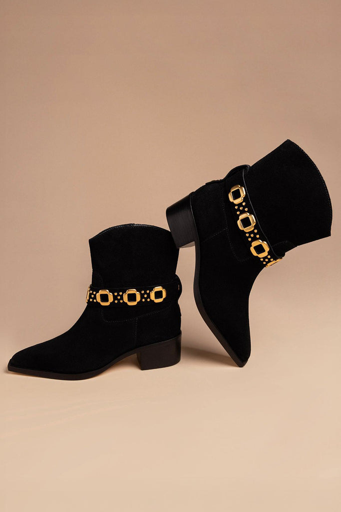 Milan Rodeo Bootie In Black Suede
