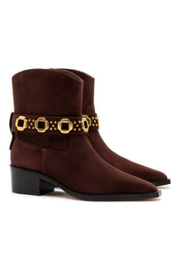 Milan Rodeo Bootie In Brown Suede