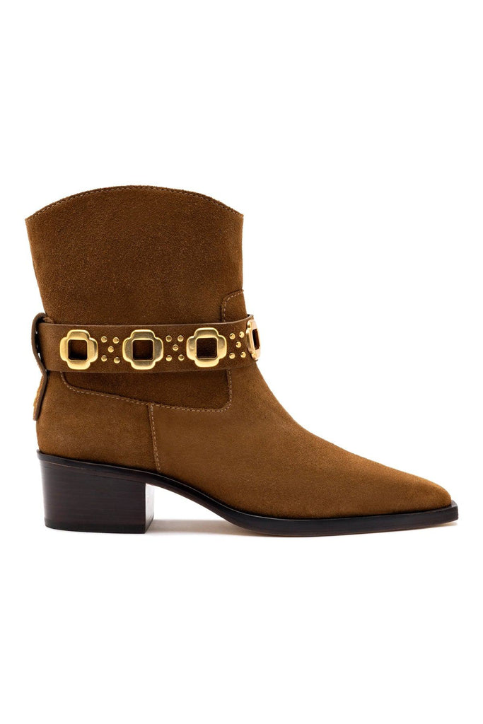 Milan Rodeo Bootie In Russet Suede