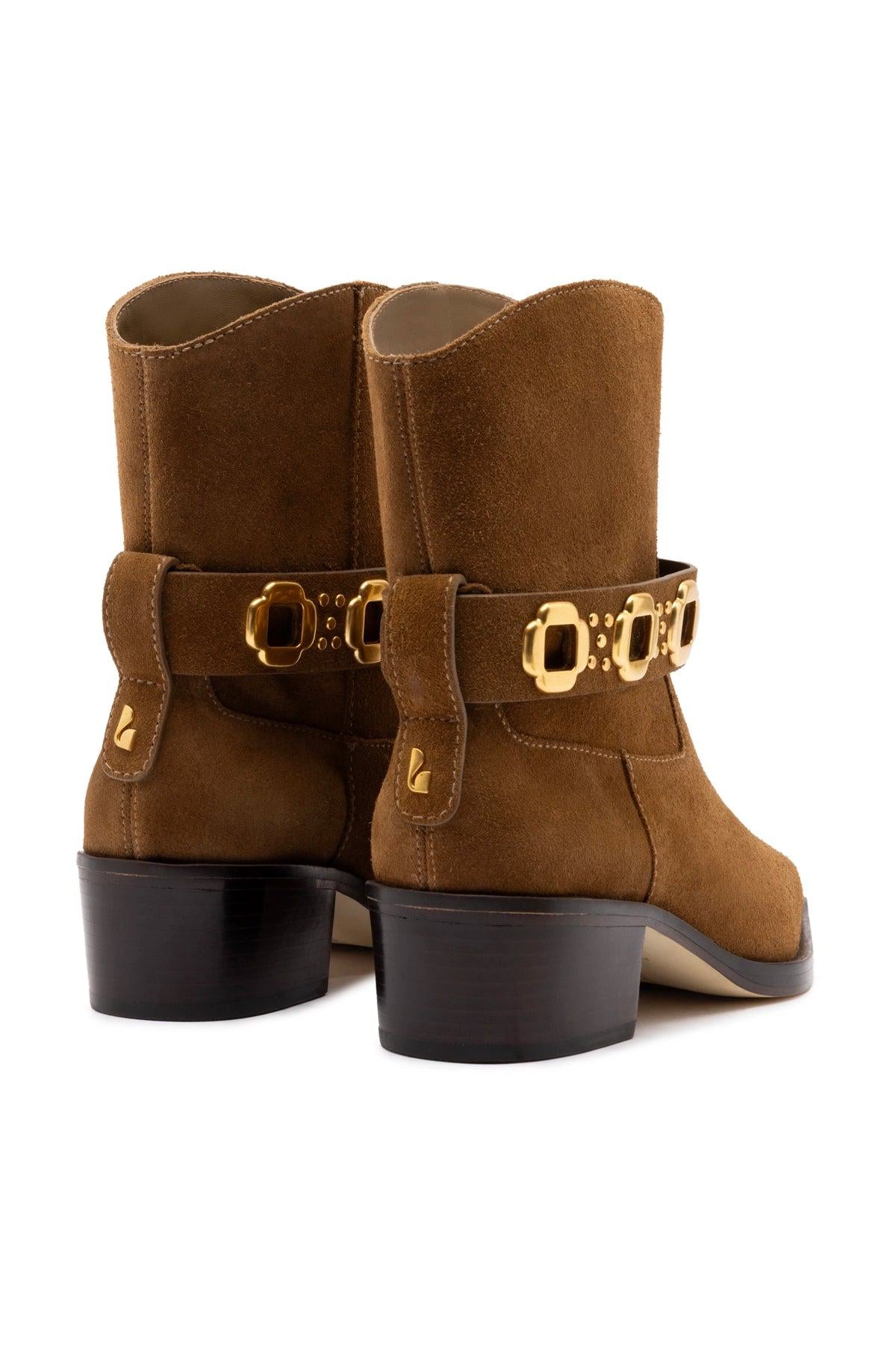 Milan Rodeo Bootie In Russet Suede