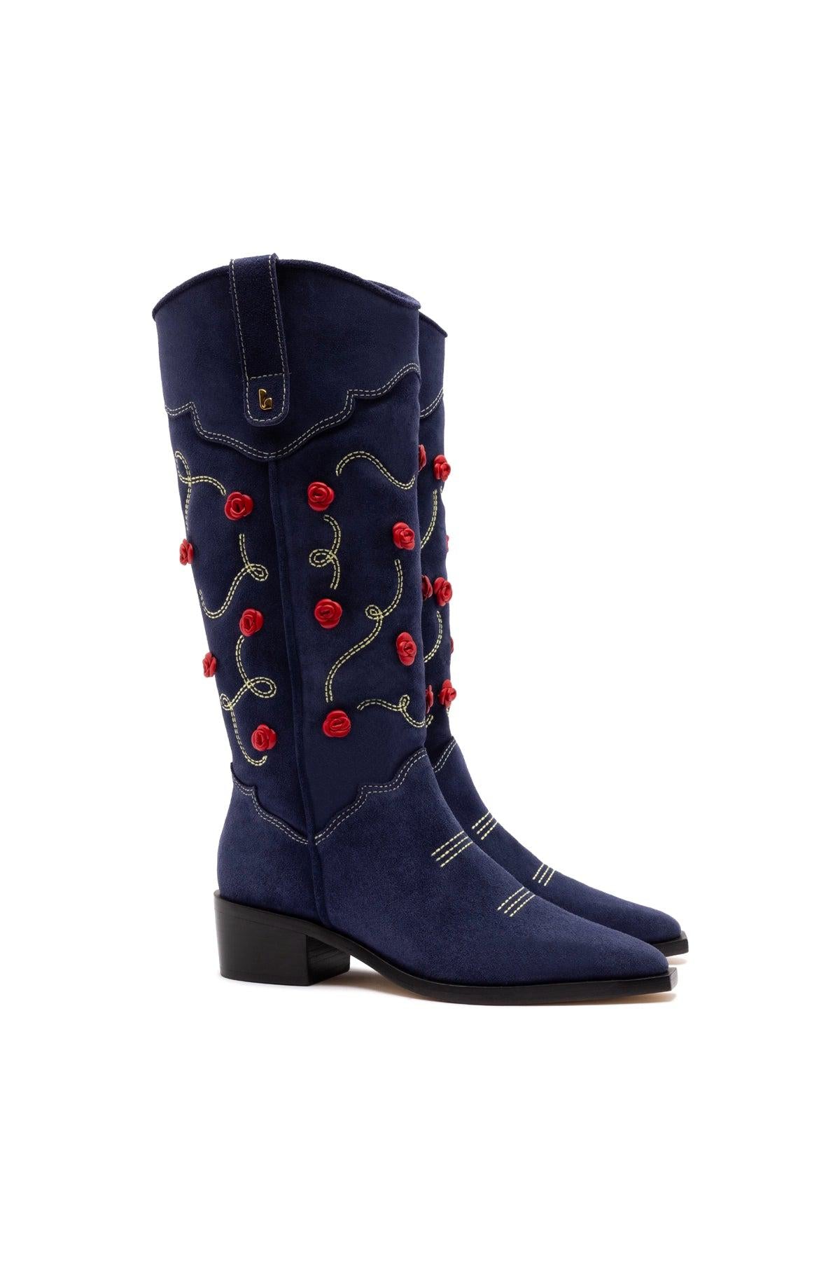 Paloma Boot In Navy Suede