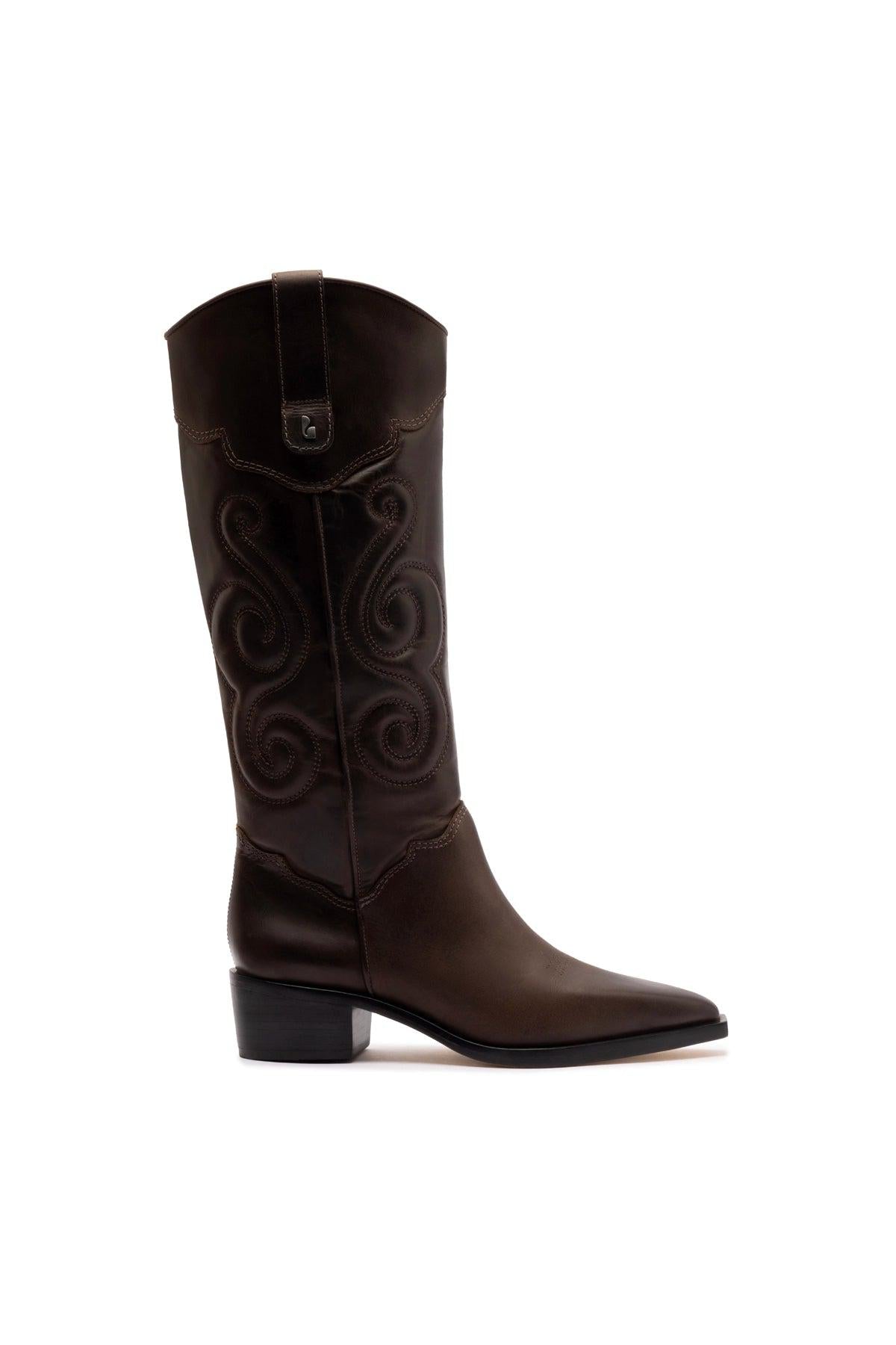 Paloma Boot In Brown Shadow Leather