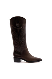 Paloma Boot In Brown Shadow Leather