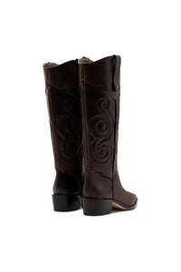 Paloma Boot In Brown Shadow Leather