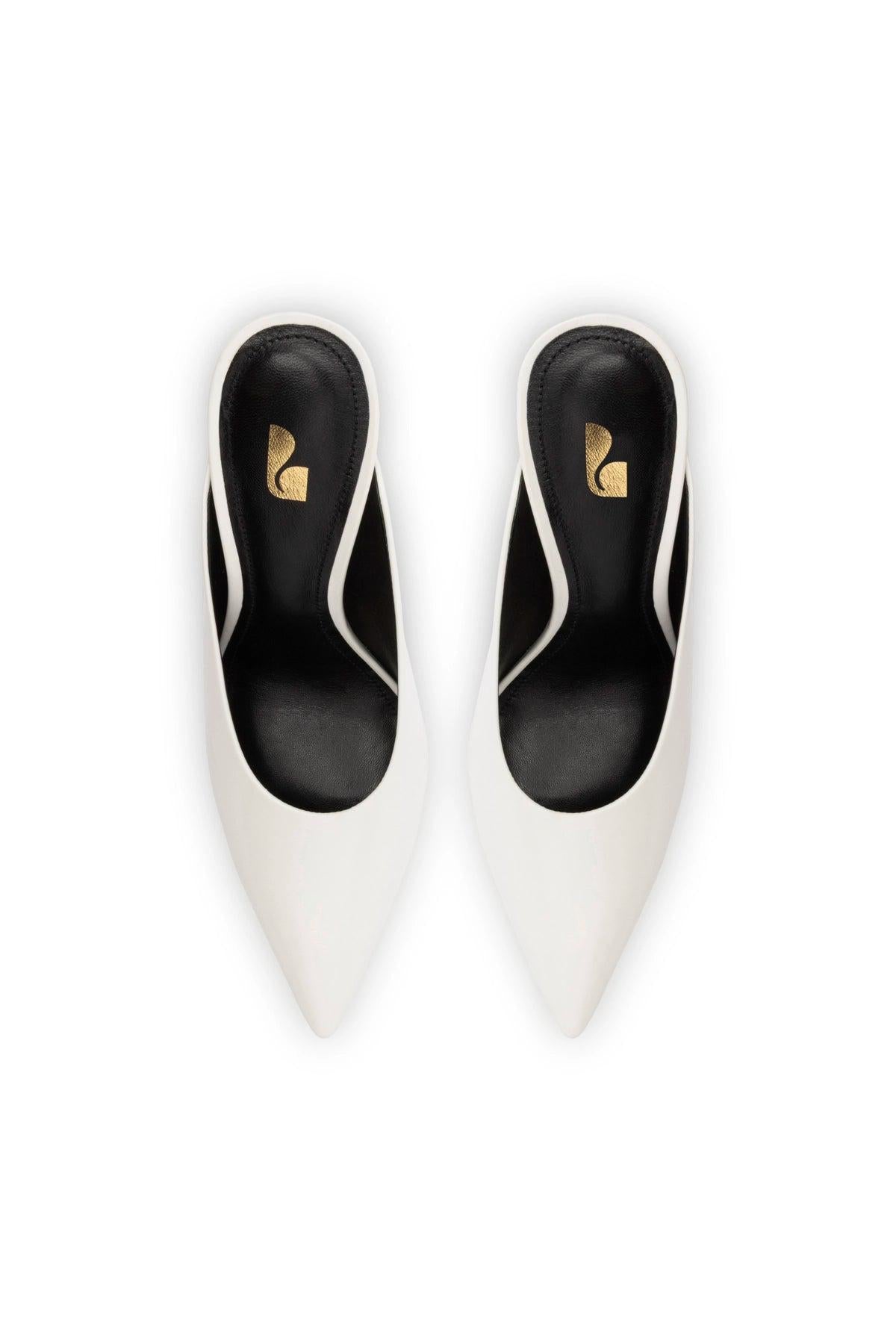Lova Mule In White Box Leather