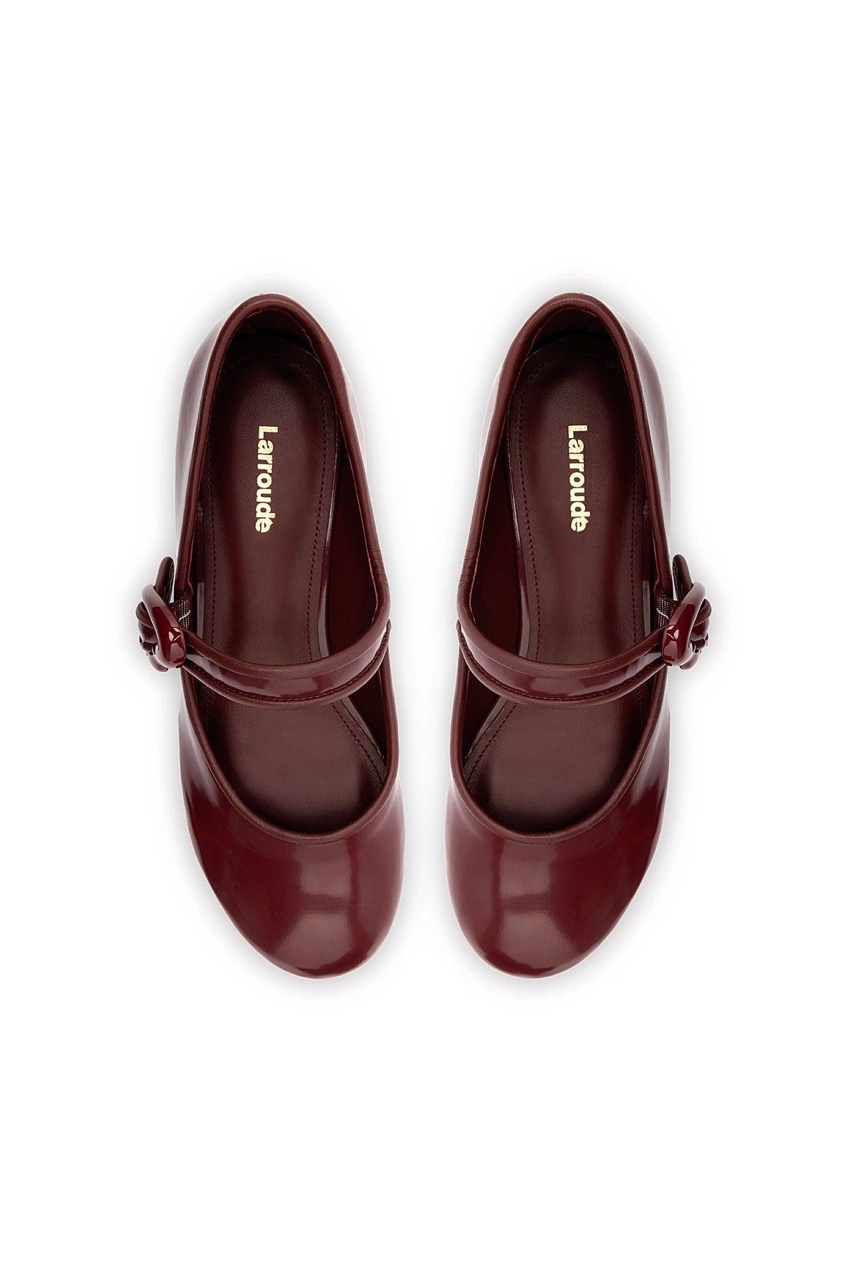 Verona Flatform In Burgundy Box Leather