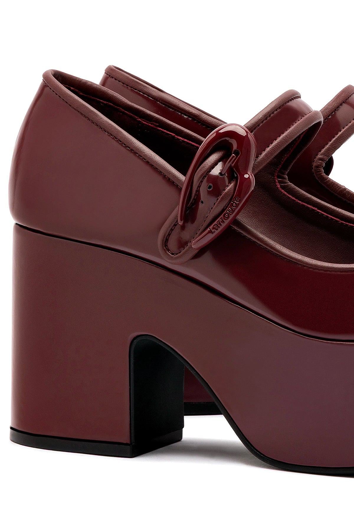 Verona Flatform In Burgundy Box Leather