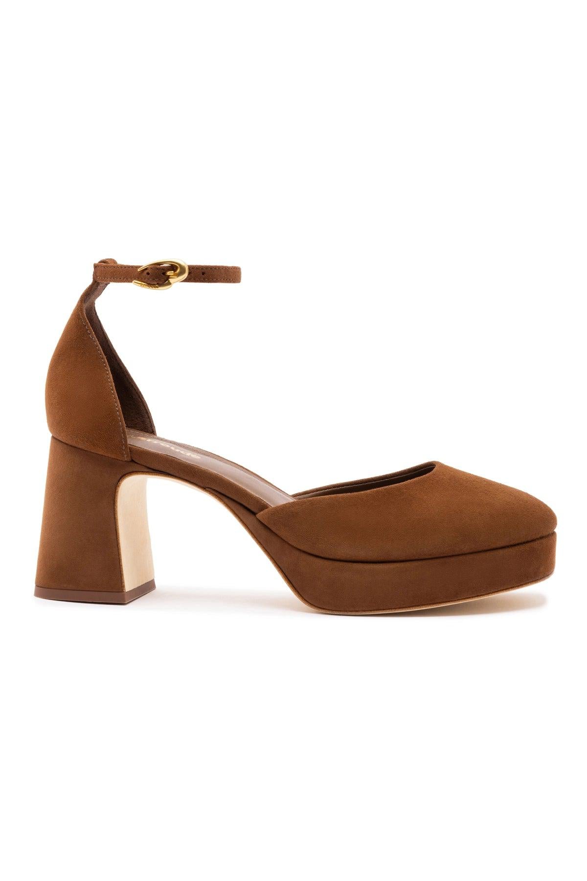 Ari Verona Low Pump In Burnt Umber Suede