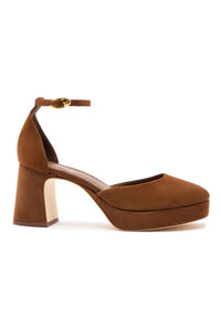 Ari Verona Low Pump In Burnt Umber Suede