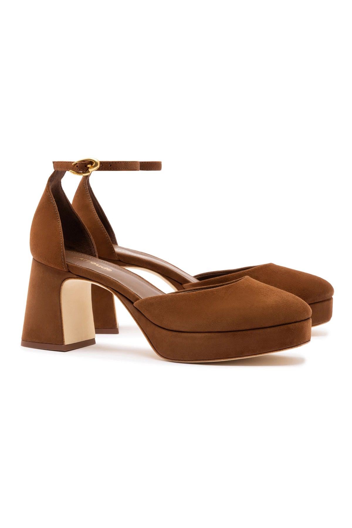 Ari Verona Low Pump In Burnt Umber Suede