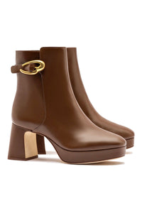 Dolly Verona Low Boot In Burnt Umber Leather