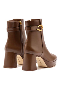 Dolly Verona Low Boot In Burnt Umber Leather