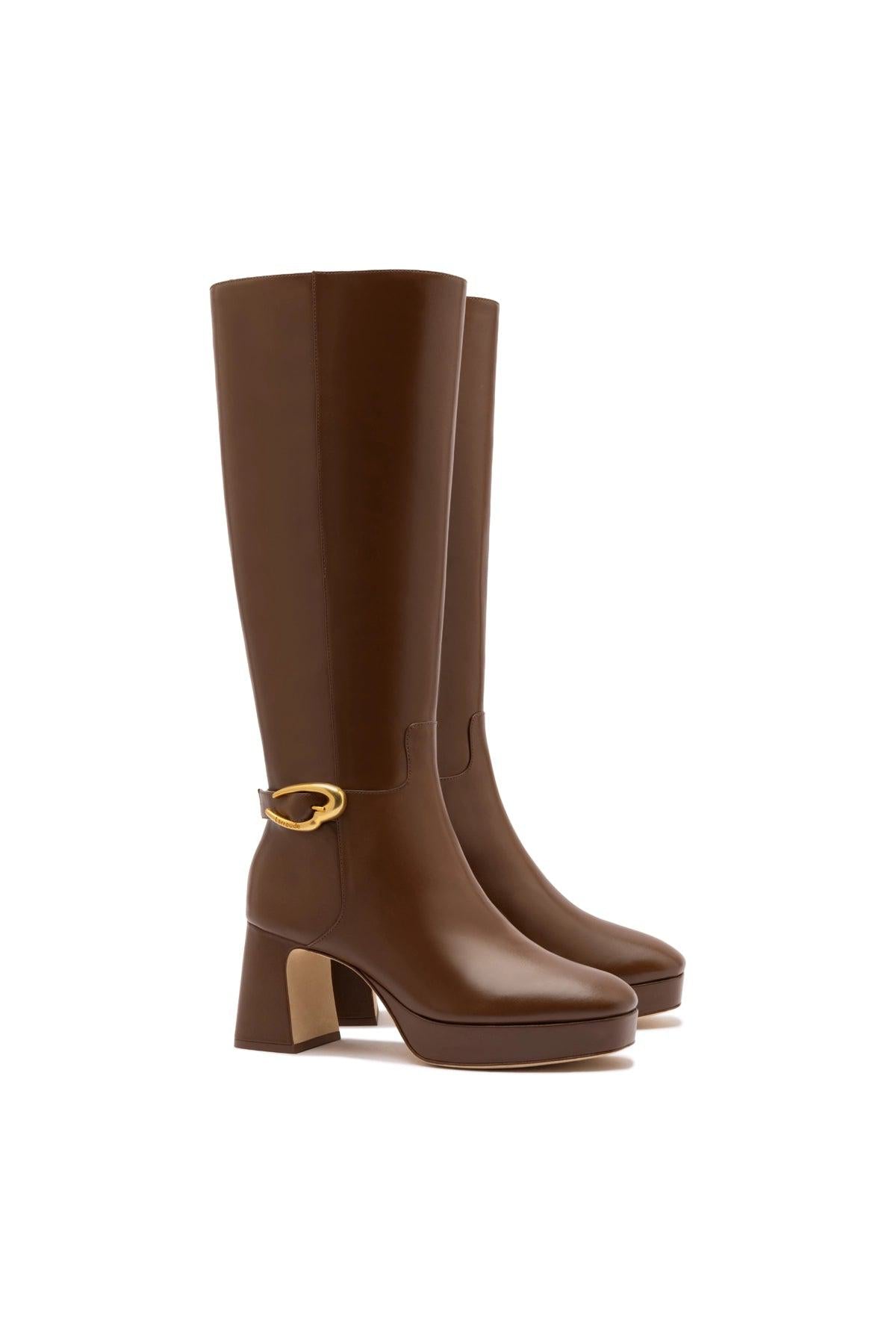 Dolly Verona Hi Boot In Burnt Umber Leather