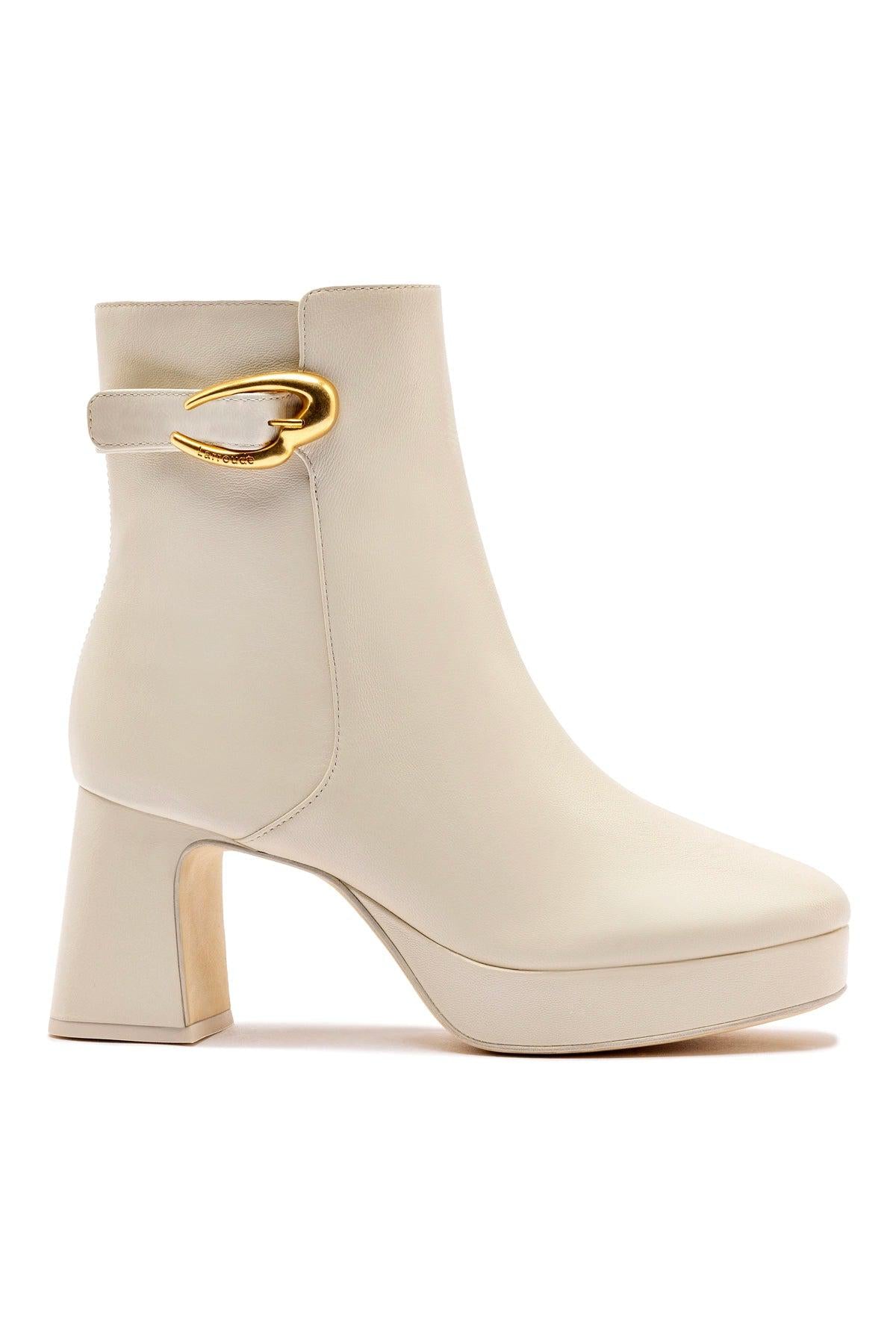 Dolly Verona Low Boot In Ivory Leather