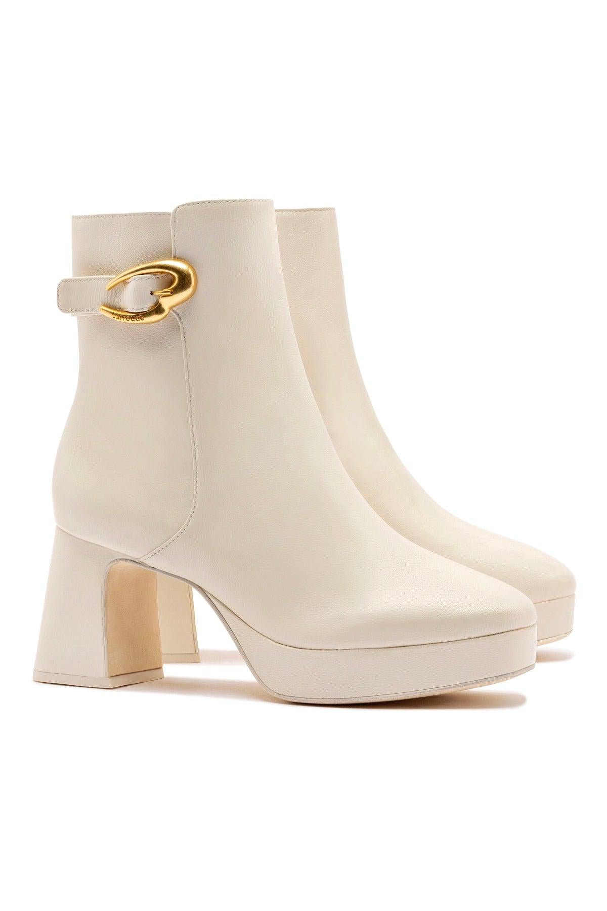 Dolly Verona Low Boot In Ivory Leather