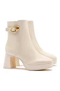 Dolly Verona Low Boot In Ivory Leather