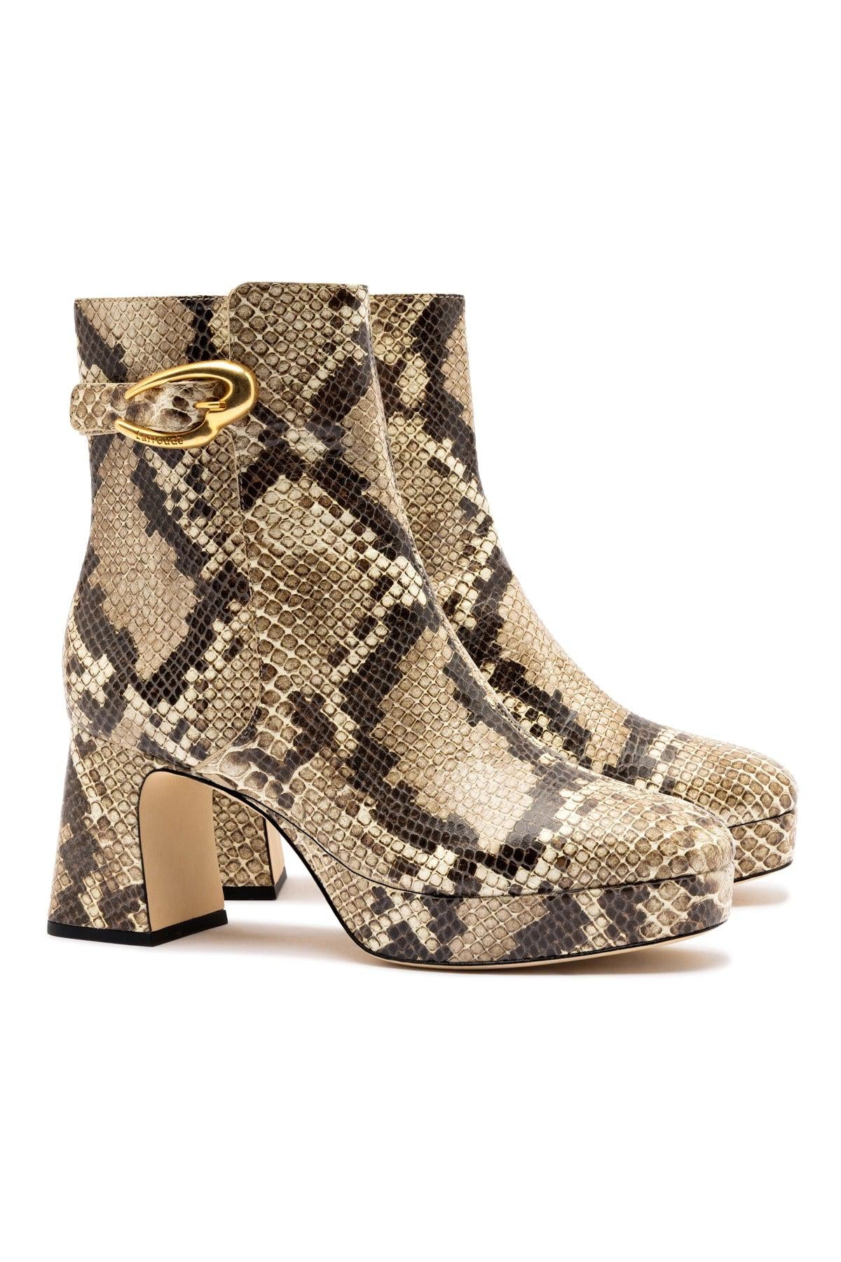 Dolly Verona Low Boot In Neutral Snake Leather