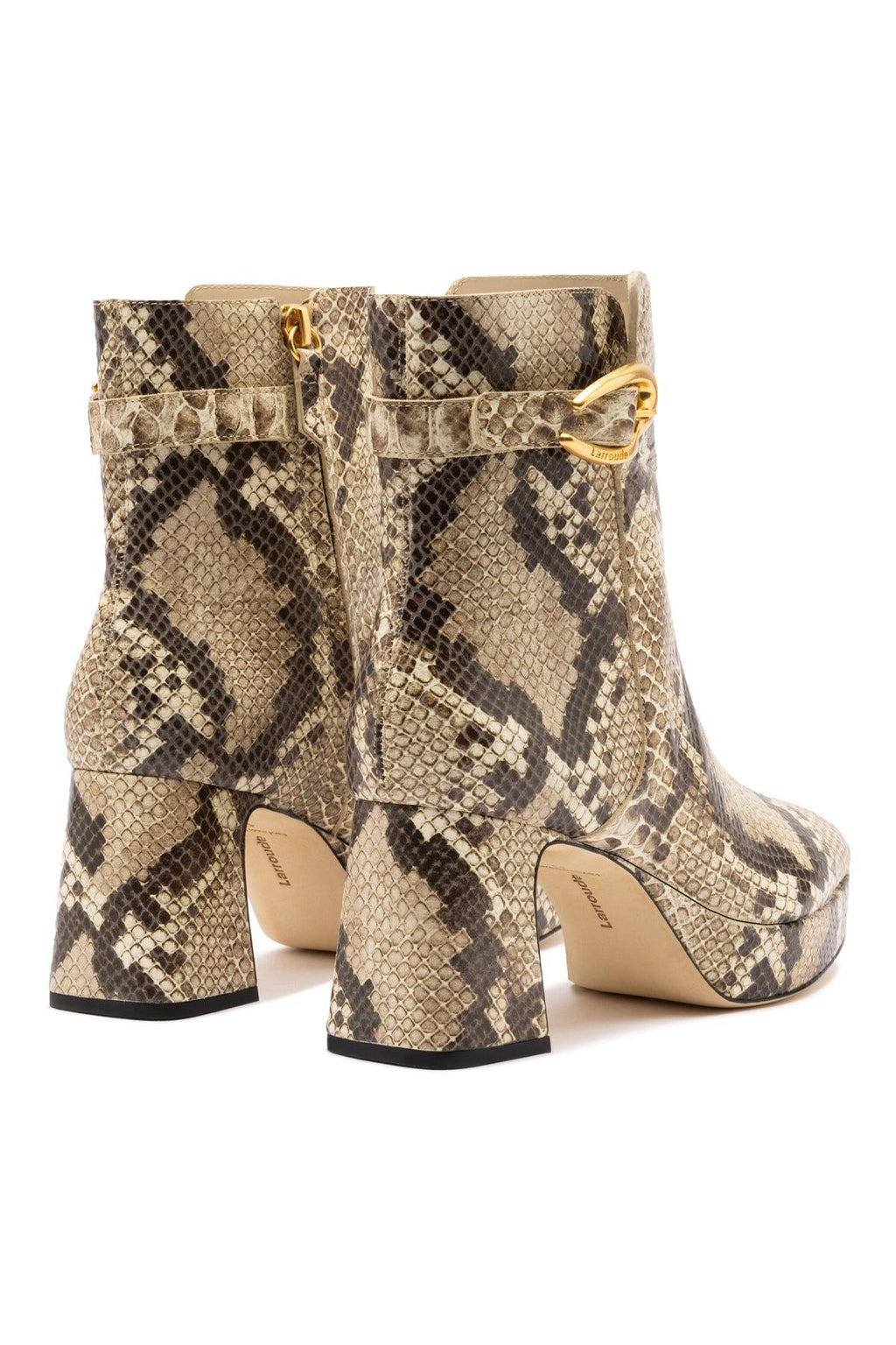 Dolly Verona Low Boot In Neutral Snake Leather