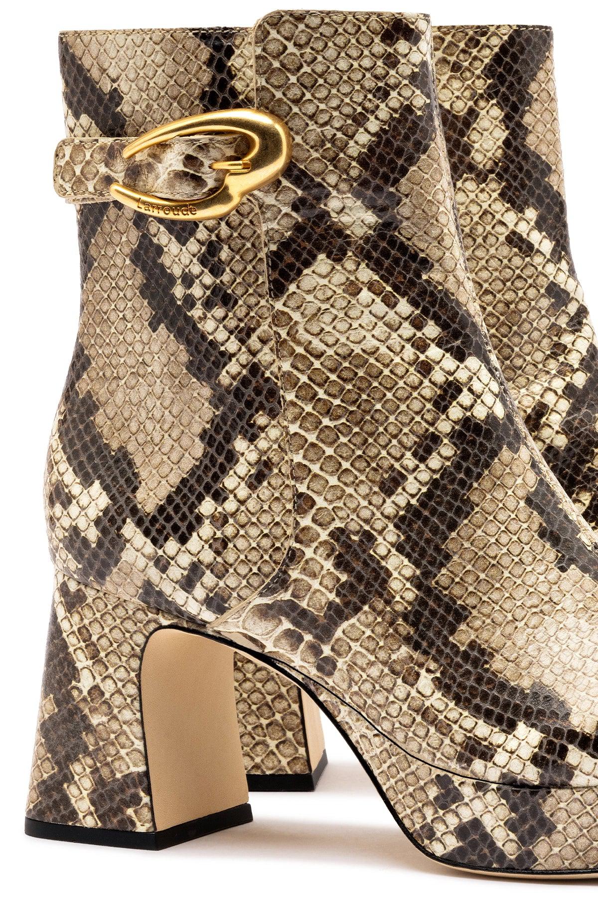 Dolly Verona Low Boot In Neutral Snake Leather