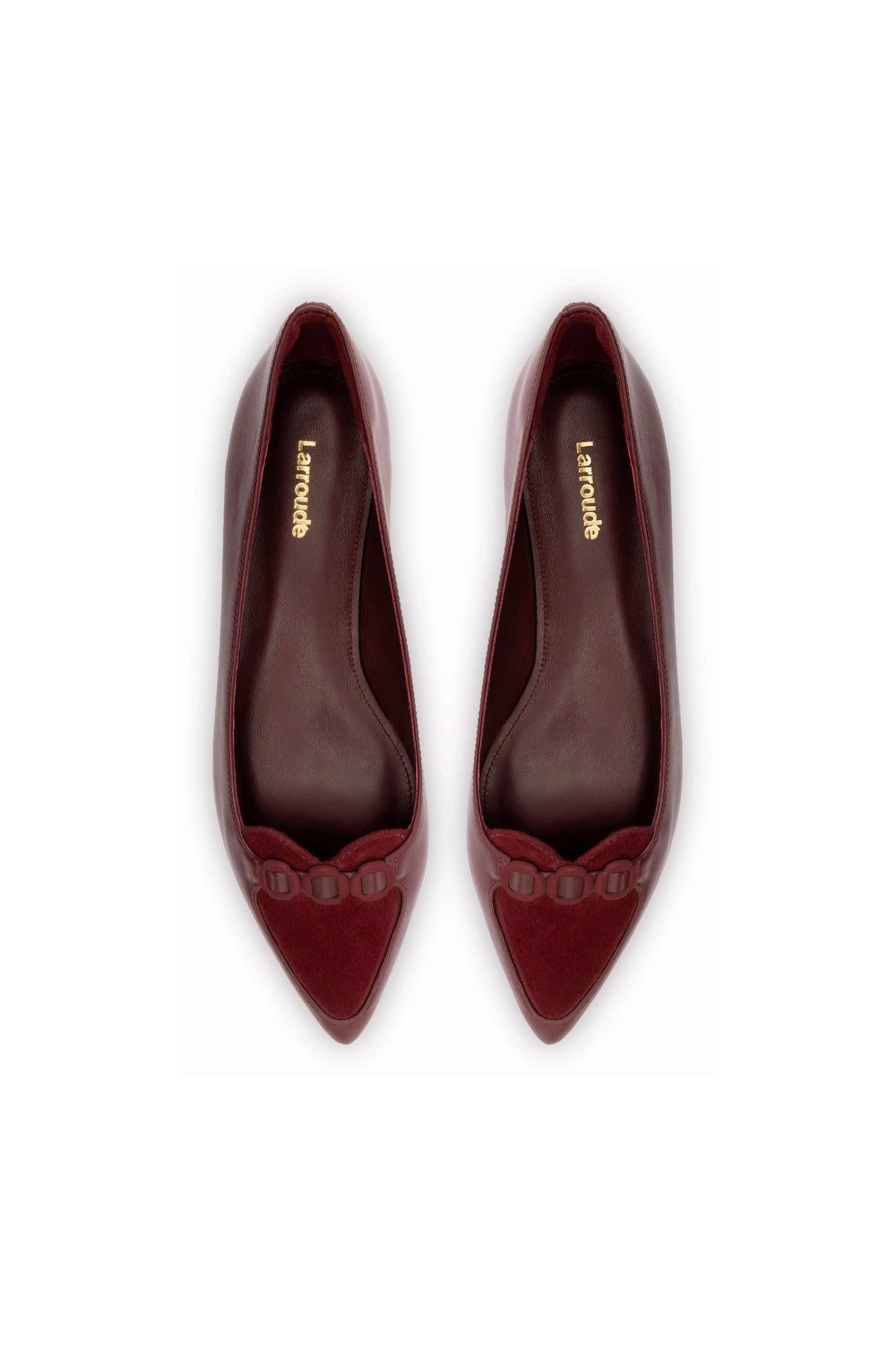 Audrey Flat In Burgundy Leather