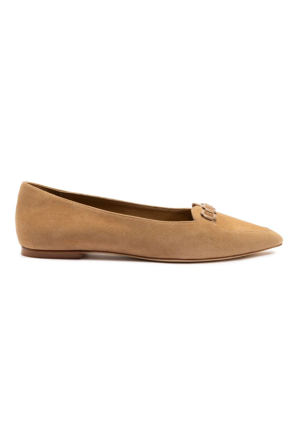 Audrey Flat In Hazelnut Suede