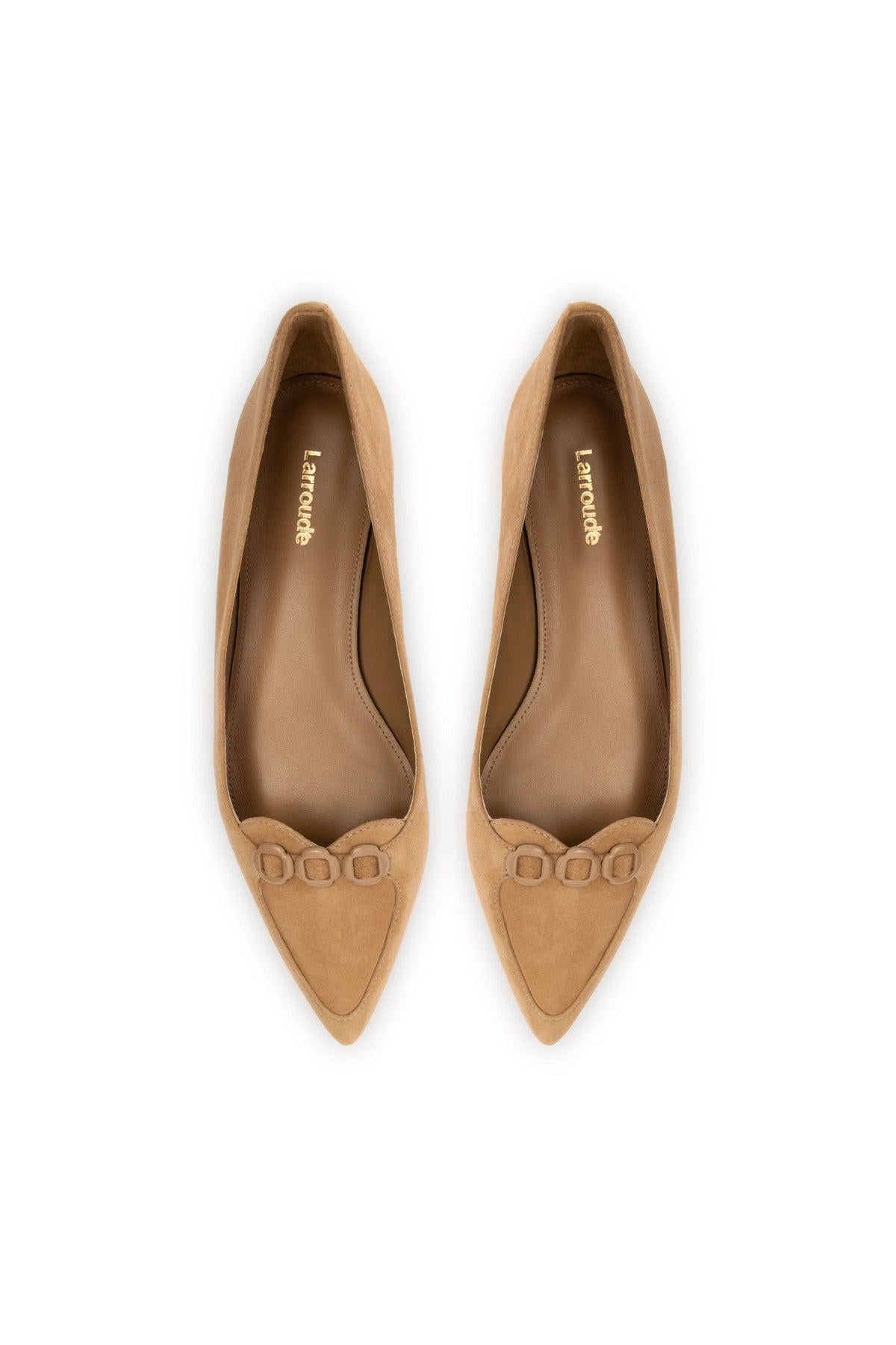 Audrey Flat In Hazelnut Suede