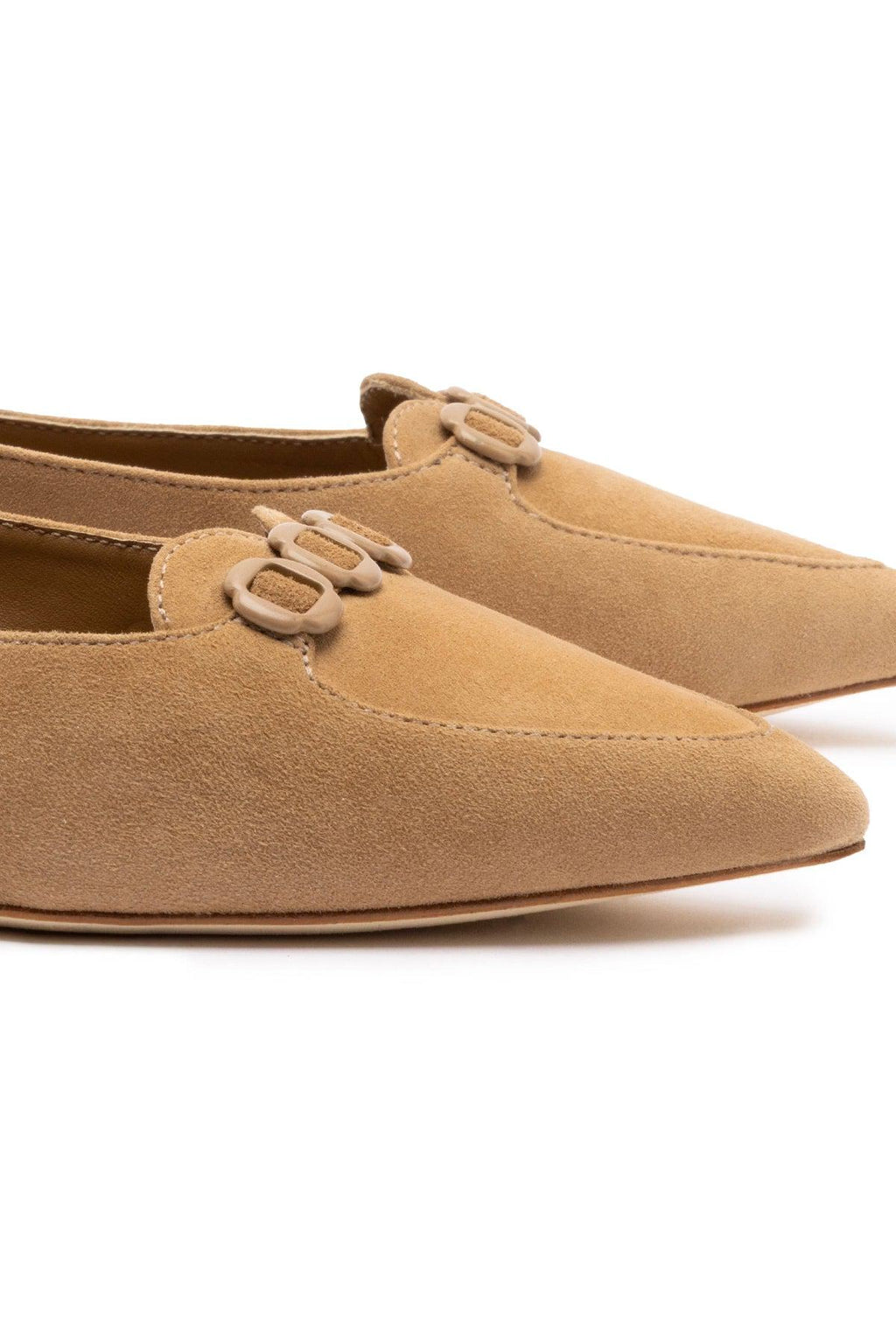 Audrey Flat In Hazelnut Suede
