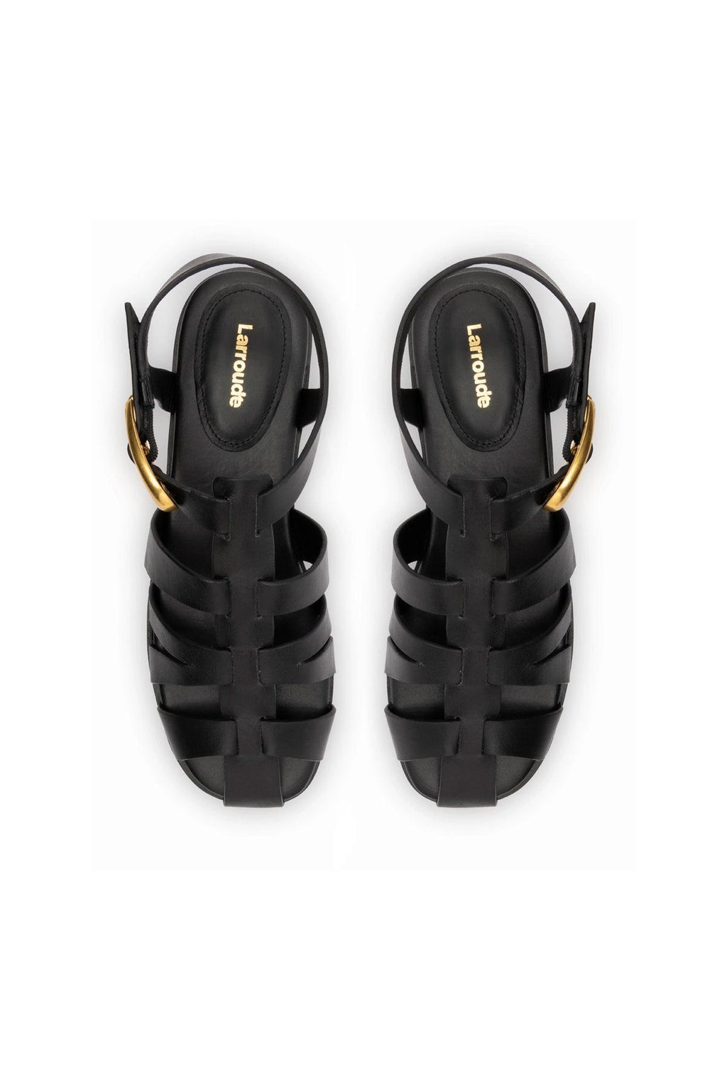 Stevie Flat Sandal In Black Leather