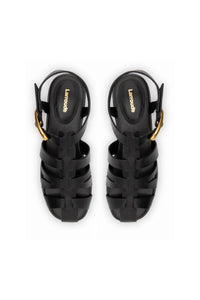 Stevie Flat Sandal In Black Leather