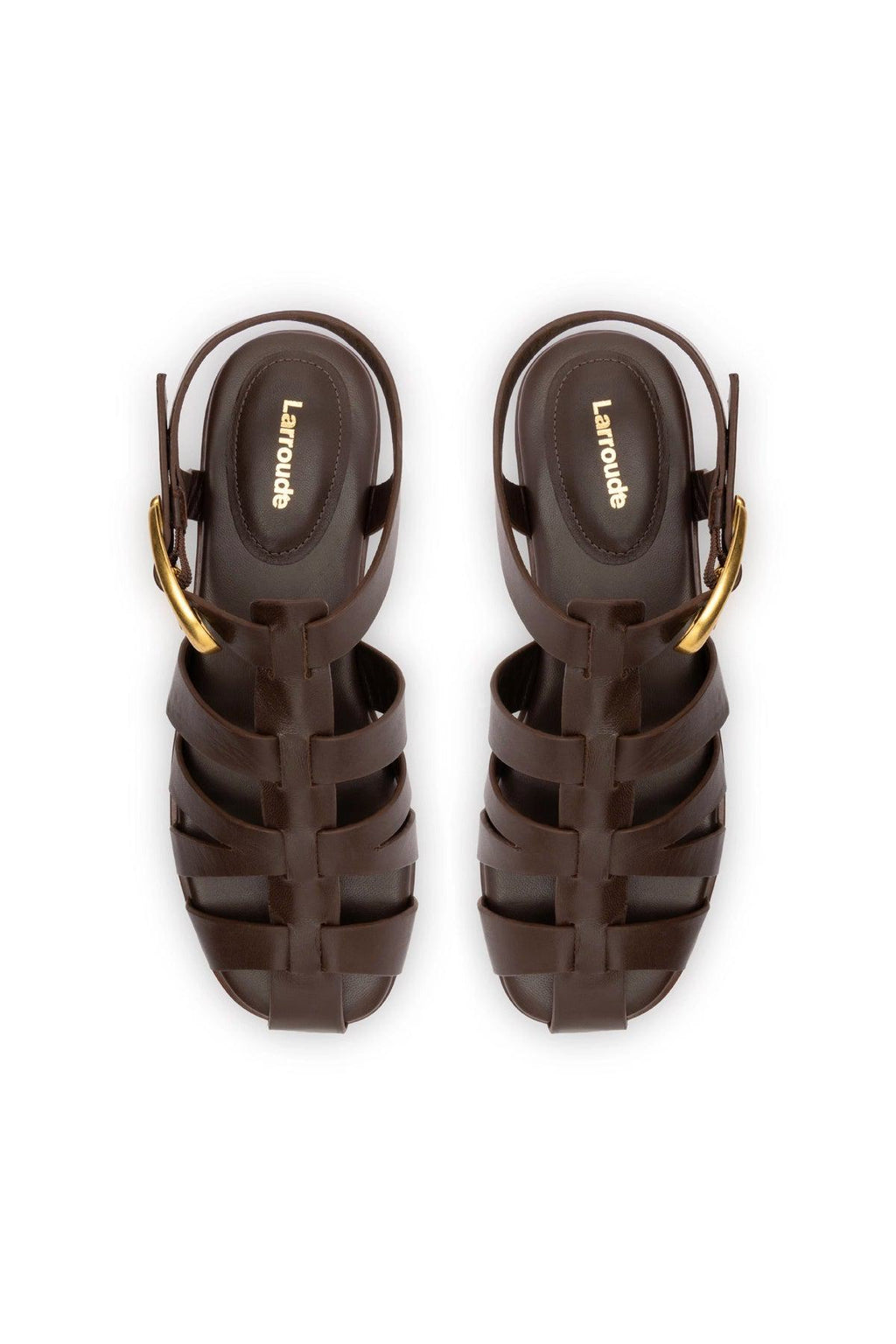 Stevie Flat Sandal In Brown Leather