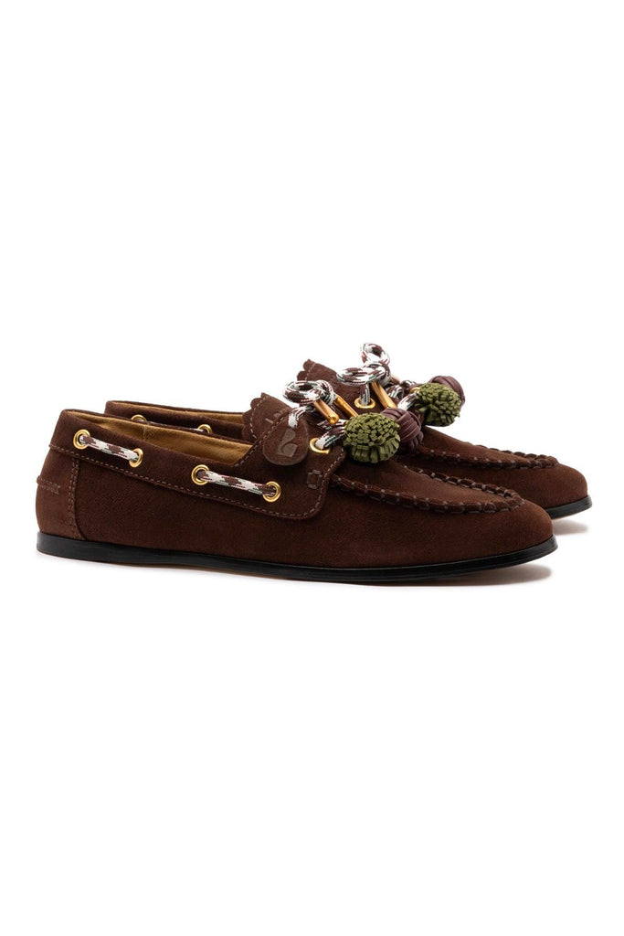 Cyprus Boat Shoe In Brown Suede