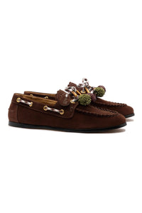 Cyprus Boat Shoe In Brown Suede