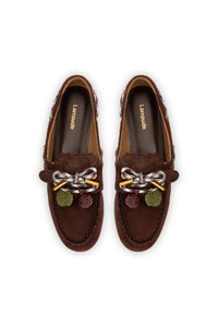 Cyprus Boat Shoe In Brown Suede