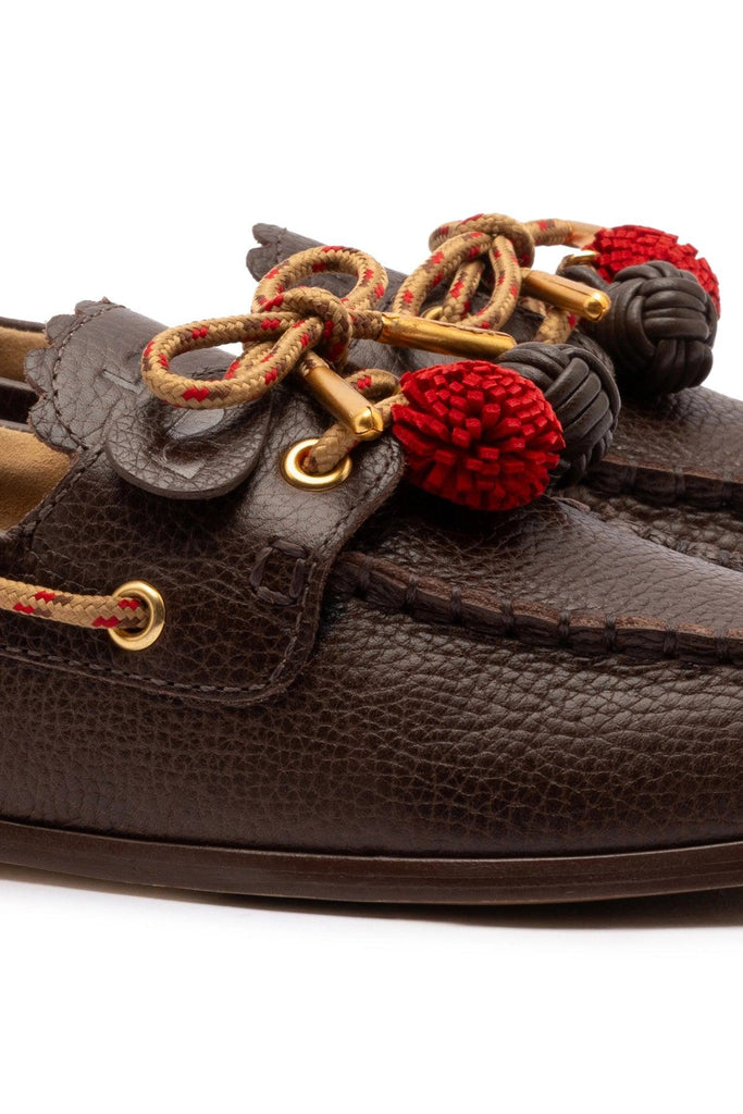 Cyprus Boat Shoe In Brown Leather