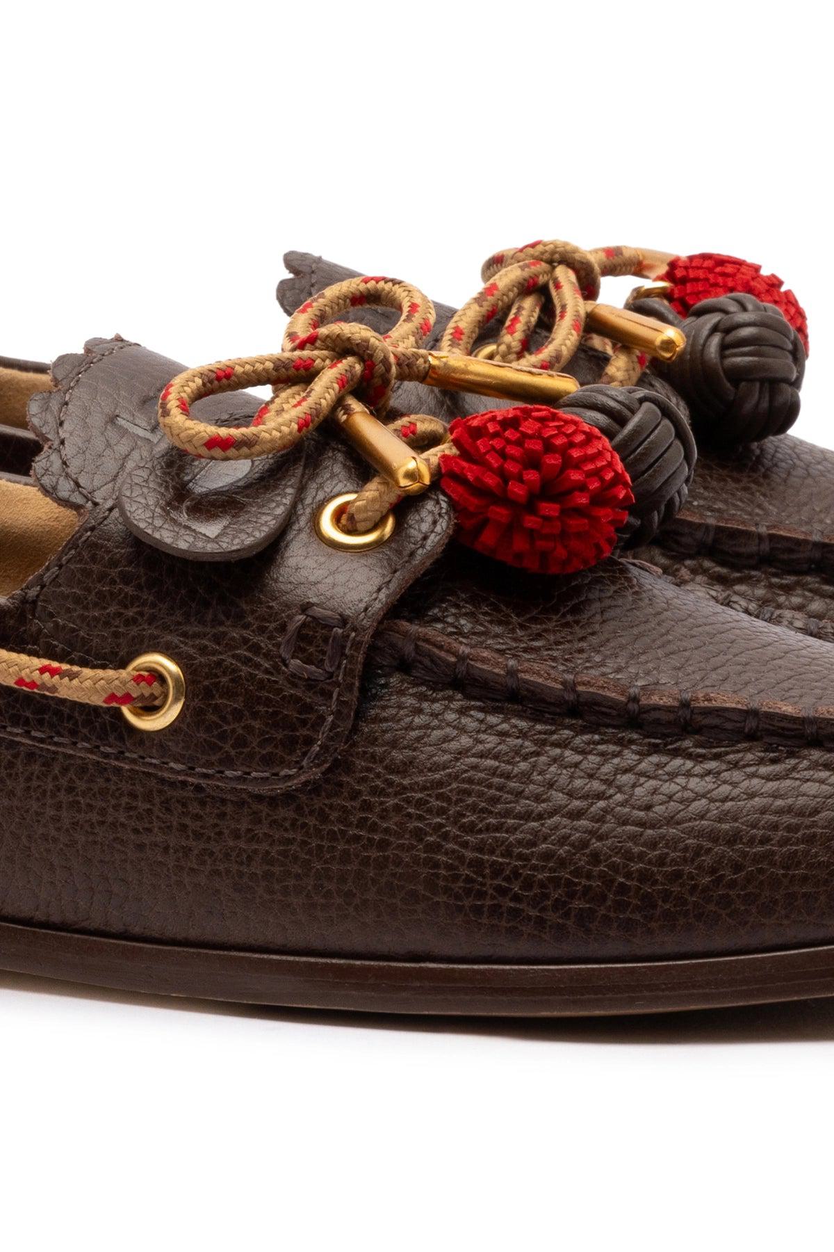 Cyprus Boat Shoe In Brown Leather