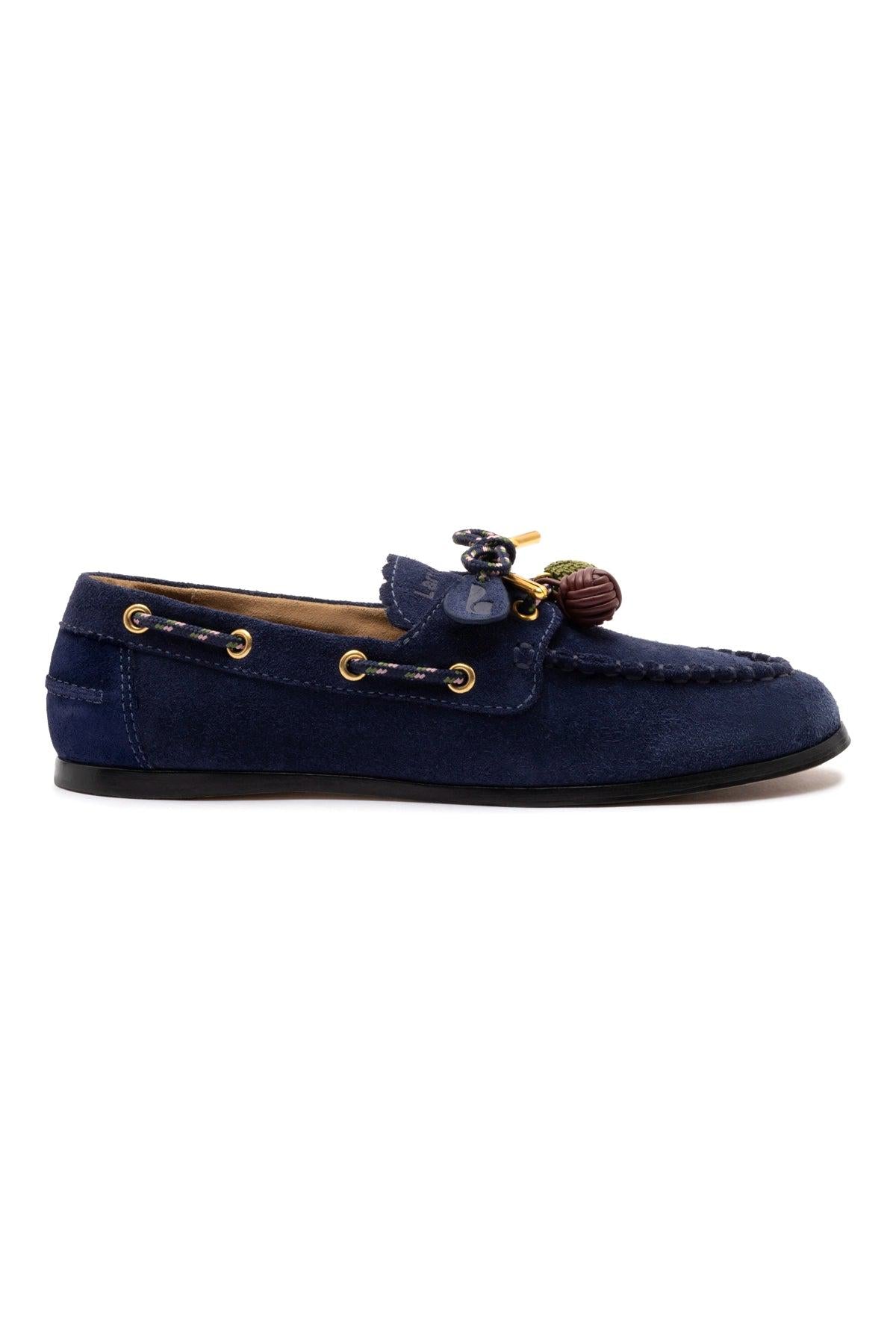 Cyprus Boat Shoe In Navy Suede