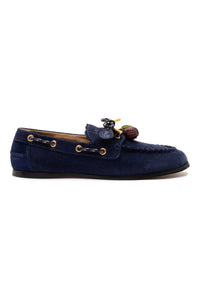 Cyprus Boat Shoe In Navy Suede